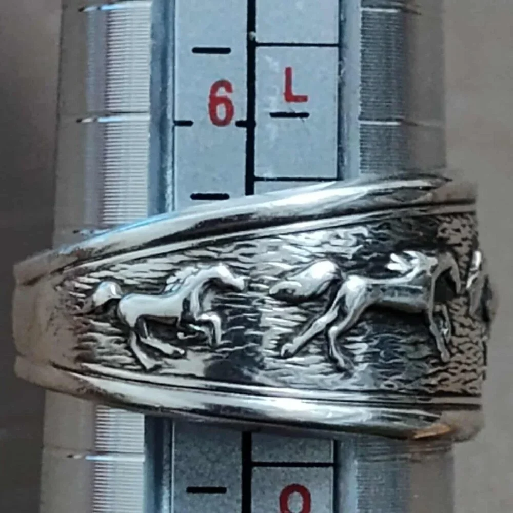 Kabana .925 Sterling Silver Running Horses, Women's ring, size 7
